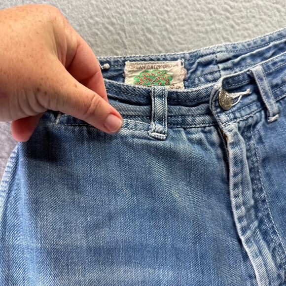 Vintage 70s Organically Grown Jeans Arpeja Wide Leg Medium Wash Long Length - 25 - Picture 5 of 10